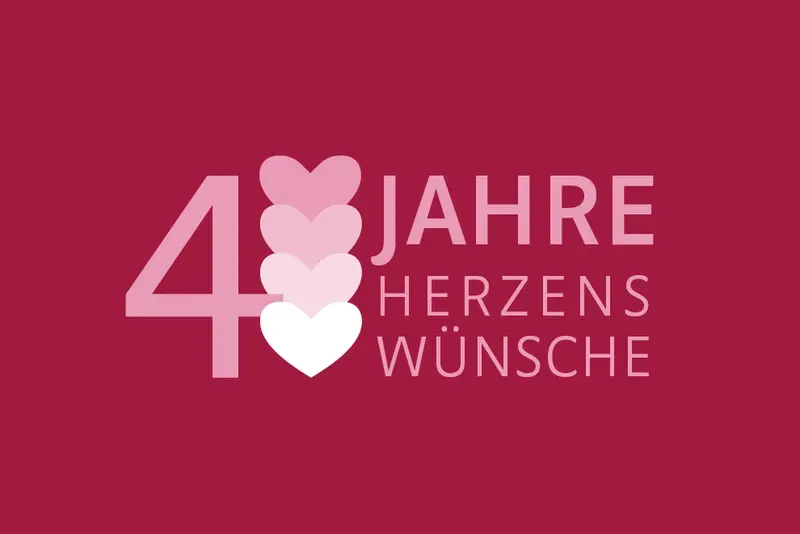 Eine Grafik zum Thema vier Jahre Herzenswünsche.